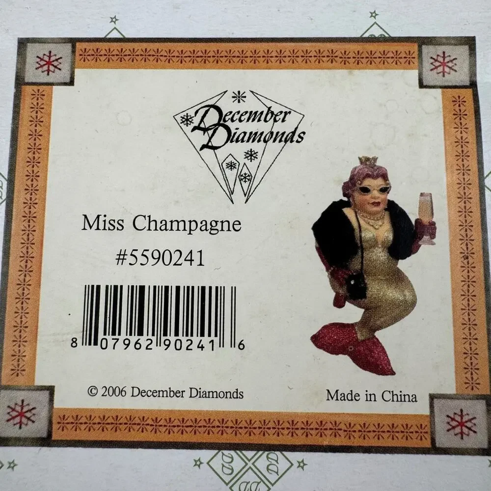December Diamonds Miss Champagne Mermaid Retired Hard to Find Ornament 2006